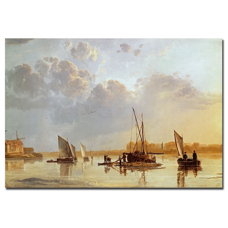 Albert Cuyp 'Boats On A River C.1658' Canvas Art,30x47